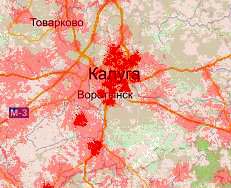 Зоны покрытия по Калуге и Калужской области МТС